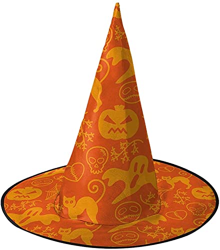 KEROTA Halloween-Hexenhut mit Totenkopf-Muster, Hexenhut für Frauen, Halloween-Party, Cosplay, Dekoration, Halloween-Geister, Kürbismuster, 3 Stück KEROTA Halloween-Hexenhut mit Totenkopf-Muster, Hexenhut für Frauen, Halloween-Party, Cosplay, Dekoration, Halloween-Geister, Kürbismuster, 3 Stück von KEROTA