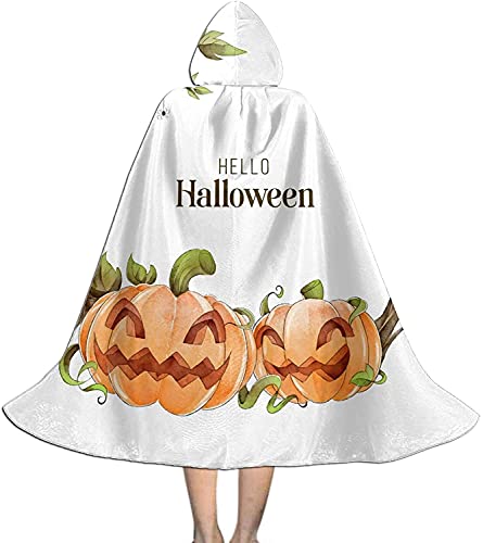 KEROTA Halloween Kinder Cartoon Halloween Kapuzenumhang Umhang für Halloween Weihnachten Party Kinder Cosplay Hexe Aquarell Halloween klein von KEROTA