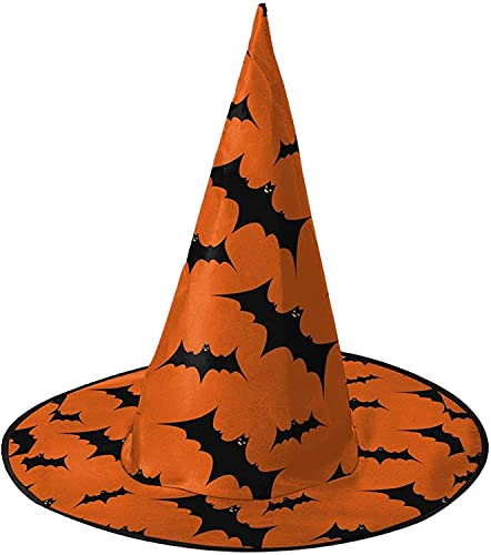 KEROTA Happy Halloween Kürbisse Halloween Hexenhut Hexenhut für Frauen Halloween Party Cosplay Dekoration Halloween Fledermaus Fliegendes Muster - 2 Stück von KEROTA