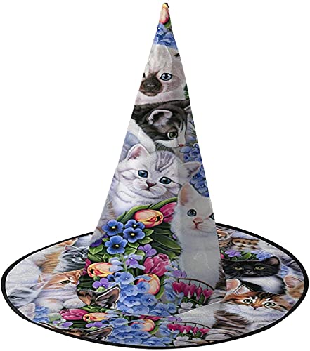 KEROTA Kätzchen-Collage Halloween Verzieren Magischer Hut Hexenhut für Party Maskerade Cosplay Kostüm Zubehör KEROTA Kätzchen-Collage Halloween Verzieren Magischer Hut Hexenhut für Party Maskerade Cosplay Kostüm Zubehör von KEROTA