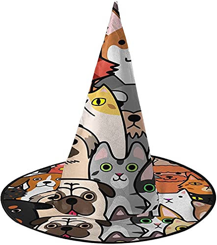 KEROTA Katze und Hund Kritzelei Halloween Verzieren Magischer Hut Hexenhut für Party Maskerade Cosplay Kostüm Zubehör KEROTA Katze und Hund Kritzelei Halloween Verzieren Magischer Hut Hexenhut für Party Maskerade Cosplay Kostüm Zubehör von KEROTA