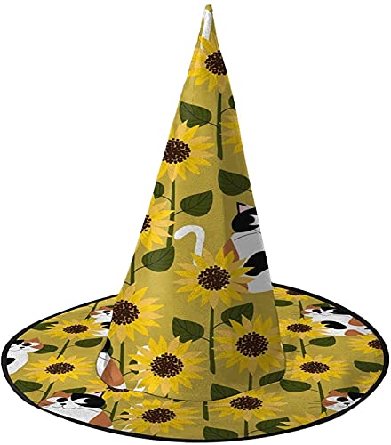 KEROTA Katze und Sonnenblume Halloween Verzieren Magischer Hut Hexenhut für Party Maskerade Cosplay Kostüm Zubehör KEROTA Katze und Sonnenblume Halloween Verzieren Magischer Hut Hexenhut für Party Maskerade Cosplay Kostüm Zubehör von KEROTA