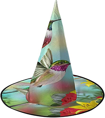 KEROTA Kolibri auf Hibiskus und gelber Lilie Halloween dekorieren magischer Hut Hexenhut für Party Maskerade Cosplay Kostüm Zubehör KEROTA Kolibri auf Hibiskus und gelber Lilie Halloween dekorieren magischer Hut Hexenhut für Party Maskerade Cosplay Kostüm Zubehör von KEROTA