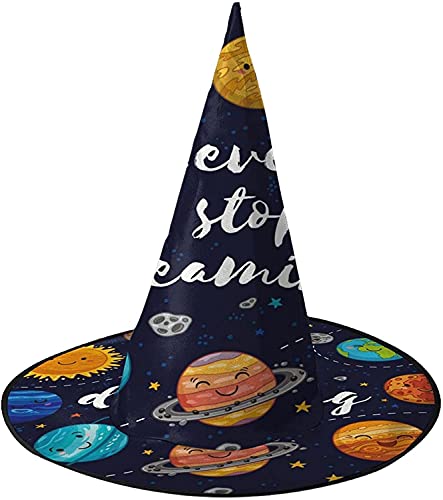KEROTA Lovely Space Planet Never Stop Dreaming Halloween Verzieren Magischer Hut Hexenhut für Party Maskerade Cosplay Kostüm Zubehör KEROTA Lovely Space Planet Never Stop Dreaming Halloween Verzieren Magischer Hut Hexenhut für Party Maskerade Cosplay Kostüm Zubehör von KEROTA
