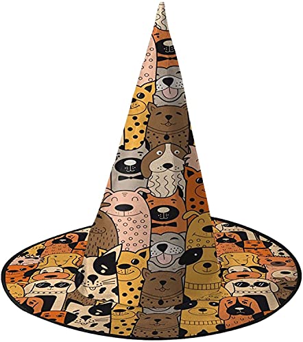 KEROTA Lustiger Doodle Hund Halloween Verzieren Magischer Hut Hexenhut für Party Maskerade Cosplay Kostüm Zubehör KEROTA Lustiger Doodle Hund Halloween Verzieren Magischer Hut Hexenhut für Party Maskerade Cosplay Kostüm Zubehör von KEROTA