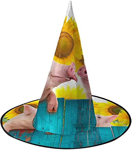 KEROTA Lustiges Schwein zum Aufhängen an Zaun Halloween Verzieren Zauberhut Hexenhut für Party Maskerade Cosplay Kostüm Zubehör von KEROTA