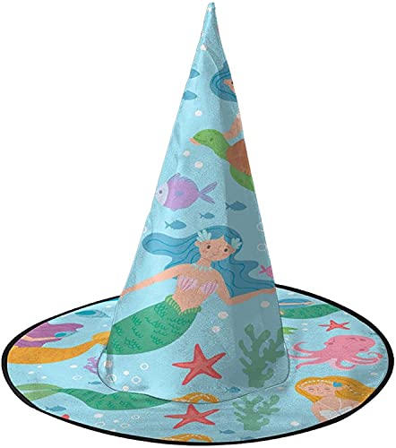 KEROTA Meerjungfrau Halloween Verzieren Magischer Hut Hexenhut für Party Maskerade Cosplay Kostüm Zubehör KEROTA Meerjungfrau Halloween Verzieren Magischer Hut Hexenhut für Party Maskerade Cosplay Kostüm Zubehör von KEROTA