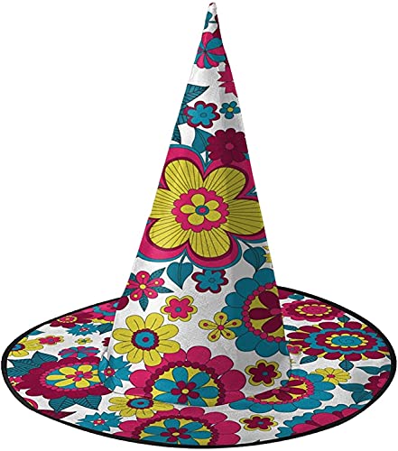KEROTA Psychedelic Hippie Blume Halloween Verzieren Magischer Hut Hexenhut für Party Maskerade Cosplay Kostüm Zubehör KEROTA Psychedelic Hippie Blume Halloween Verzieren Magischer Hut Hexenhut für Party Maskerade Cosplay Kostüm Zubehör von KEROTA