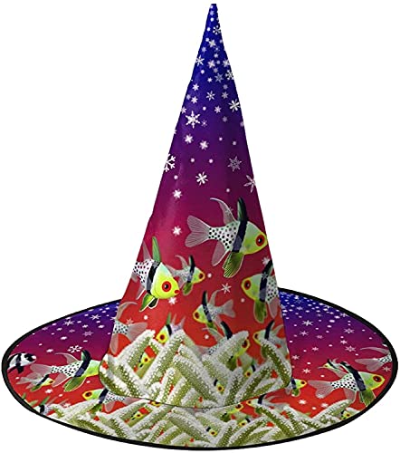 KEROTA Schneeflocke Fisch Halloween Verzieren Magischer Hut Hexenhut für Party Maskerade Cosplay Kostüm Zubehör KEROTA Schneeflocke Fisch Halloween Verzieren Magischer Hut Hexenhut für Party Maskerade Cosplay Kostüm Zubehör von KEROTA