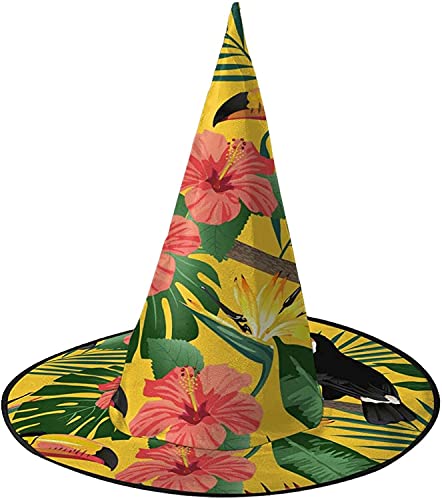 KEROTA Tropischer Vogel Palmblatt Halloween Verzieren Magischer Hut Hexenhut für Party Maskerade Cosplay Kostüm Zubehör KEROTA Tropischer Vogel Palmblatt Halloween Verzieren Magischer Hut Hexenhut für Party Maskerade Cosplay Kostüm Zubehör von KEROTA