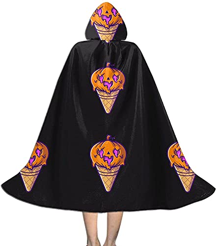 KEROTA Umhang mit Kapuze für Magie Halloween Weihnachten Party Cosplay Kleid Kostüm Umhang Eiscreme Kürbis Halloween Cartoon Groß von KEROTA