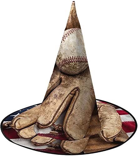 KEROTA Vintage Baseball-Handschuh Amerikanische Flagge Halloween Verzieren Magischer Hut Hexenhut für Party Maskerade Cosplay Kostüm Zubehör KEROTA Vintage Baseball-Handschuh Amerikanische Flagge Halloween Verzieren Magischer Hut Hexenhut für Party Maskerade Cosplay Kostüm Zubehör von KEROTA