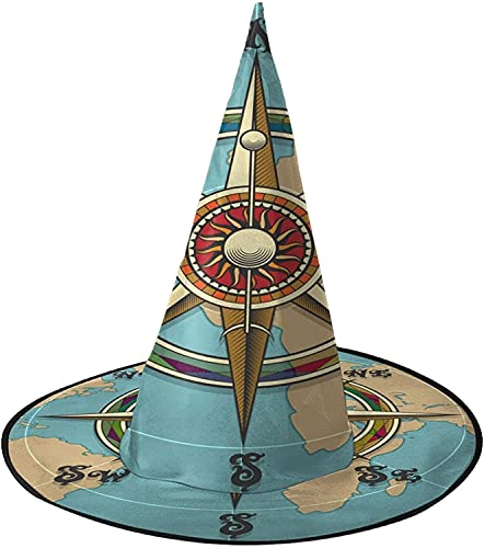 KEROTA Vintage Wind Kompass Halloween Verzieren Magischer Hut Hexenhut für Party Maskerade Cosplay Kostüm Zubehör KEROTA Vintage Wind Kompass Halloween Verzieren Magischer Hut Hexenhut für Party Maskerade Cosplay Kostüm Zubehör von KEROTA