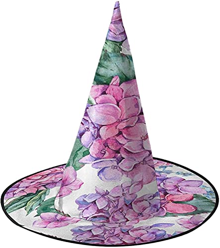 KEROTA Violette Hortensien-Blume im Vintage-Stil, Dekoration für Halloween, Zauberhut, Hexenhut für Party, Maskerade, Cosplay, Kostümzubehör von KEROTA