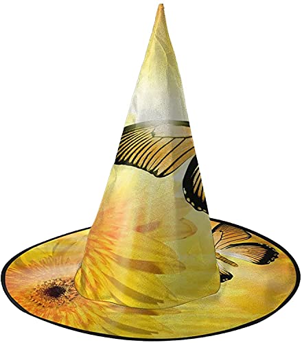 KEROTA Zauberhut, Hexenhut mit Schmetterling und Blume, für Party, Maskerade, Cosplay, Kostümzubehör von KEROTA