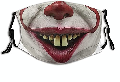 Smiling Clown Gesichtsmaske mit 2 Filtern Waschbar Einstellbare Sturmhaube für Männer Frauen - Gruseliger Clown Halloween Monster Kostüm Mund Smiling Clown Gesichtsmaske mit 2 Filtern Waschbar Einstellbare Sturmhaube für Männer Frauen - Gruseliger Clown Halloween Monster Kostüm Mund von KEROTA