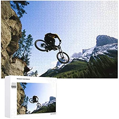KESIMO 1000-teiliges Puzzle für Jugendliche und Erwachsene. Mann springt auf Sein Mountainbike. Schwieriges und intelligentes Herausforderungsspiel, 38 x 26 cm von KESIMO