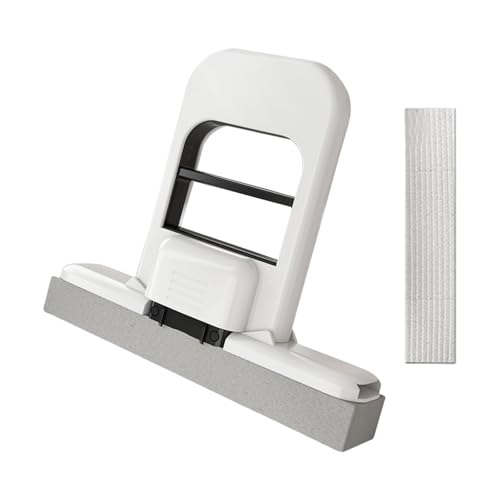 KESOTO 2 Stück Mini Mopp Wischmopp Glaswischer Schwammmopp Spülbeckenwischer Tragbar Und Leichtgewichtig mit Auswringmechanismus für Tischplatten Arbeitsplat, Weiss Schwarz von KESOTO