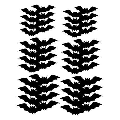 KESOTO 24 Stück Wandtattoo Fledermaus Halloween Fensteraufkleber 3D Wandsticker PVC Deko mit Licht für Büro Wohnzimmer Party Eingang, 48 Stück KESOTO 24 Stück Wandtattoo Fledermaus Halloween Fensteraufkleber 3D Wandsticker PVC Deko mit Licht für Büro Wohnzimmer Party Eingang, 48 Stück von KESOTO