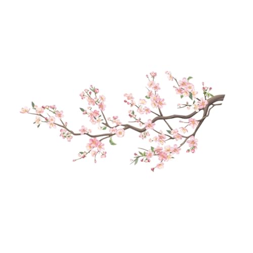 KESOTO Pfirsichblütenzweig Wandaufkleber PVC Blumenkunst Wandbild für Schlafzimmer von KESOTO