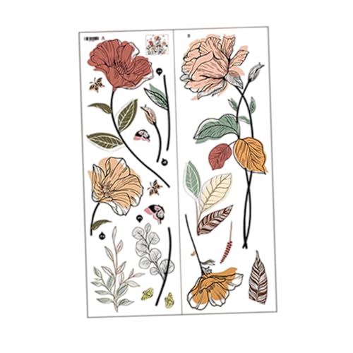 KESOTO Rustikale Blumen Wandaufkleber Blumenwandabziehal für Wohnzimmerbüro von KESOTO