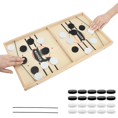 KETIEE Hockey Brettspiel,Schnelles Fast Sling Puck Spiel Groß,Tisch Spielzeug,Interaktive Eltern-Kind Katapult,Schulspiel Holz Partyspiel für Erwachsene KETIEE Hockey Brettspiel,Schnelles Fast Sling Puck Spiel Groß,Tisch Spielzeug,Interaktive Eltern-Kind Katapult,Schulspiel Holz Partyspiel für Erwachsene von KETIEE