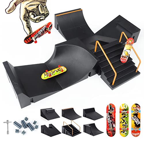 KETIEE Mini Finger Skateboard Ramp,Skate Park Deck Truck Board Ramp Kit,Fingerboard Rampe,Fingerskateboard mit Rampen,Fingerspielzeug Lernspielzeug Geschenke für Kinder KETIEE Mini Finger Skateboard Ramp,Skate Park Deck Truck Board Ramp Kit,Fingerboard Rampe,Fingerskateboard mit Rampen,Fingerspielzeug Lernspielzeug Geschenke für Kinder von KETIEE