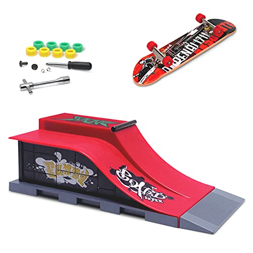 KETIEE Finger Skateboard Rampe, Mini Griffbrett Skate Park Kit Rampenteile Fingerboard DIY Finger Skate Boarding Ultimate Sport Training Requisiten Spielzeug für Kinder, E von KETIEE