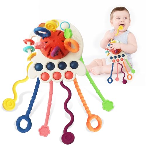 KETIEE Montessori Spielzeug Pull String Spielzeug Sensorisches Spielzeug für Babys, Reisespielzeug Frühe Entwicklung Spielzeug Feinmotorische Fähigkeiten Spielzeug Geschenk für Babys 18M+ von KETIEE