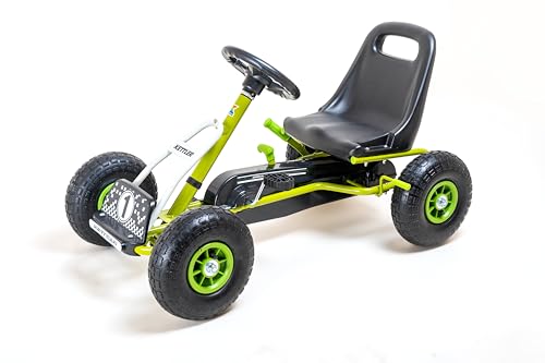 KETTLER Kettcar Retro I Tretauto mit Luftreifen I für Kinder ab 3 Jahren I Retro-Design I Handbremse (Grün) von KETTLER