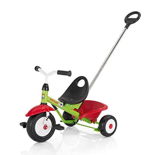 Kettler Funtrike Emma - das coole Dreirad mit Schiebestange - Kinderdreirad für Kinder ab 2 Jahren - stabiles Kinderfahrzeug inkl. kippbarer Sandschale - grün & rot von KETTLER
