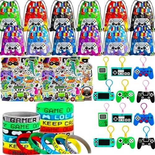 Game Kindergeburtstag Mitgebsel Set, Videospiel Party Mitgebsel Kindergeburtstag, Spiel Party Dekoration, Spiel Schlüsselanhänger, Silicone Wristbands, Partytüten, Aufkleber für Videospiel-Themen Game Kindergeburtstag Mitgebsel Set, Videospiel Party Mitgebsel Kindergeburtstag, Spiel Party Dekoration, Spiel Schlüsselanhänger, Silicone Wristbands, Partytüten, Aufkleber für Videospiel-Themen von KEVRDRT