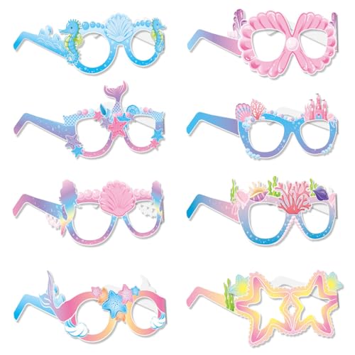 8-teiliges Set geburtstag deko, meerjungfrauenförmiges masken zum bemalen kinder, geeignet für Geburtstage, Halloween-Kostümpartys, Geburtstagsfeiern. von KEWUF