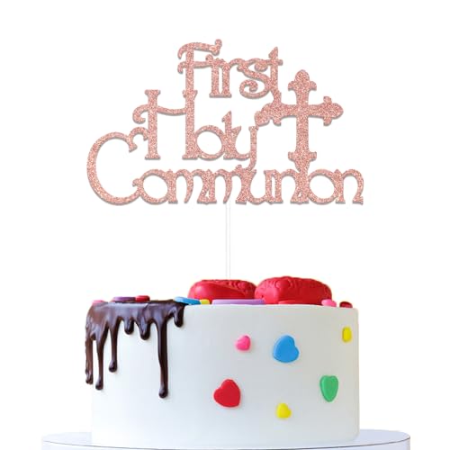 Kuchendekoration für die Erstkommunion, christliche Babytaufe, Tortendekoration, Gottessegen für Kindergeburtstag, Kuchendekoration, Erstkommunion-Thema, Babyparty, Geburtstag, Partyzubehör, Roségold Kuchendekoration für die Erstkommunion, christliche Babytaufe, Tortendekoration, Gottessegen für Kindergeburtstag, Kuchendekoration, Erstkommunion-Thema, Babyparty, Geburtstag, Partyzubehör, Roségold von KEWUFD
