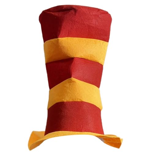 KEXIAO Hoher Hut aus Vliesstoff, bunt gestreift, für Cosplay, Aufführungen, Feste, für Halloween, Karneval KEXIAO Hoher Hut aus Vliesstoff, bunt gestreift, für Cosplay, Aufführungen, Feste, für Halloween, Karneval von KEXIAO