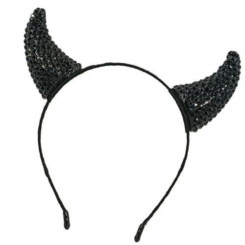 KEXIAO Strass Teufelshorn Stirnbänder Halloween Kopfbedeckung Verstellbarer Haarreifen für Halloween Kostüm Zubehör von KEXIAO