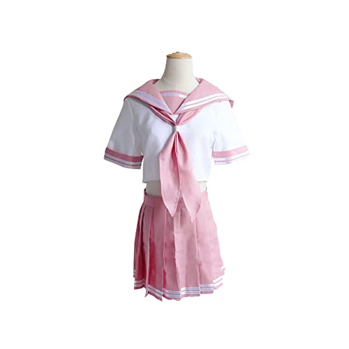 Anime Astolfo Cosplay Kostüm Pink JK School Uniform Seemann Kleid,L-Pink von KEYGEM