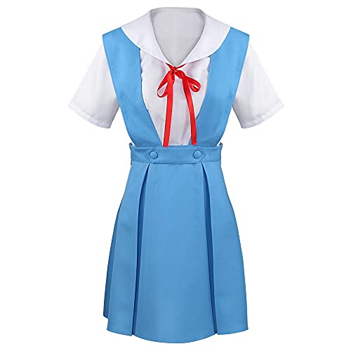 Ayanami Rei Cosplay Kostüm Frauen Schuluniform Kleid Halloween Uniform Outfits,Blue-S von KEYGEM