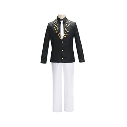 Kibutsuji Muzan Cosplay Kostüm Anime Jacke Hemdhose Krawatte mit Hut -Outfit,Black-L von KEYGEM