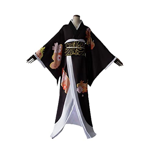 Kibutsuji Muzan Cosplay Kostüm Kimono Kleid Schwarze Uniform Outfits Volles Set,XL-Black Kibutsuji Muzan Cosplay Kostüm Kimono Kleid Schwarze Uniform Outfits Volles Set,XL-Black von KEYGEM