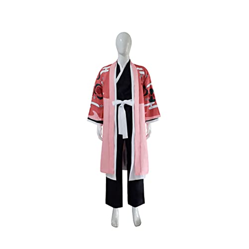 Kyoraku Shunsui Cosplay Kostüm Anime Pink Und Black Kimono Anzug Halloween,Set-XL von KEYGEM
