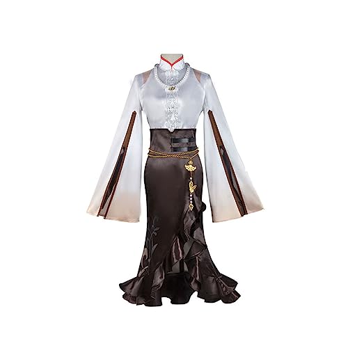 Ningguang Cosplay Kostüm Kleid Game Charaktere Uniform Full Set Halloween,Set-3XL von KEYGEM