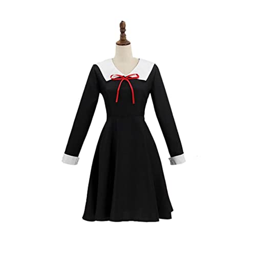Shinomiya Kaguya Cosplay Kostüm High School Uniformkleid Mit 2 Kopfbedeckungen,XL-Black von KEYGEM