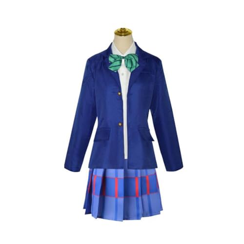 Yazawa Nico Cosplay Kostüm JK School Uniform Halloween Party Kleid Volles Set,Blue-3XL von KEYGEM