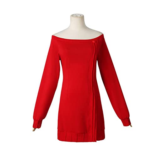 Yor Forger Cosplay Kostüm Red Sweater Anime Uniform Halloween Party -Outfits,XXL-Red von KEYGEM