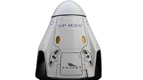 KEYOTIM 1/64 Hochdetailliertes Raumschiff-Modell CrewDragon, Space X Raumschiff-Modell mit magnetischem Docking-Mechanismus (mit Sockel) von KEYOTIM