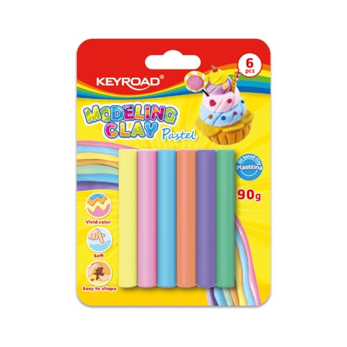 Keyroad Plastilin, Knete 6x15g, Pastell Knete, Blister, Farbmix Knete Zubehör, bunte Keyroad Plastilin, Knete 6x15g, Pastell Knete, Blister, Farbmix Knete Zubehör, bunte von KEYROAD