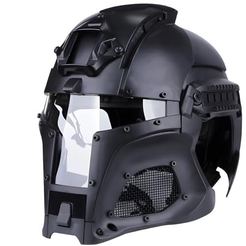 KEZONO Cooler Mecha-Stil Futuristischer Sci-Fi-Helm Outdoor-Trainingshelm CS Paintball Airsoft Militärhelm Verstellbarer Helm (Size : Black) von KEZONO