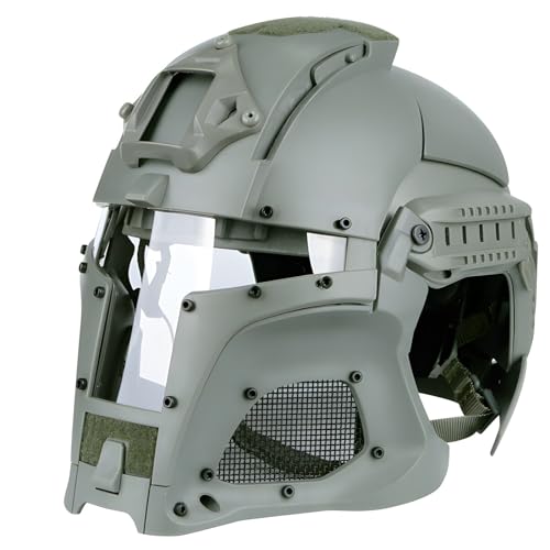 KEZONO Cooler Mecha-Stil Futuristischer Sci-Fi-Helm Outdoor-Trainingshelm CS Paintball Airsoft Militärhelm Verstellbarer Helm (Size : Gray) von KEZONO