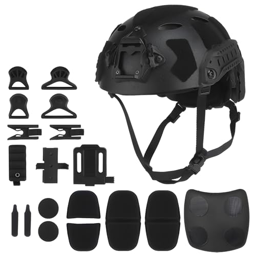 Outdoor Fast Airsoft Helm Leichter Feldübungsbohrhelm Antikollisions-Trainingshelm Mit Schwammfutter Verstellbarer Kopfumfang ( Size : Black ) von KEZONO